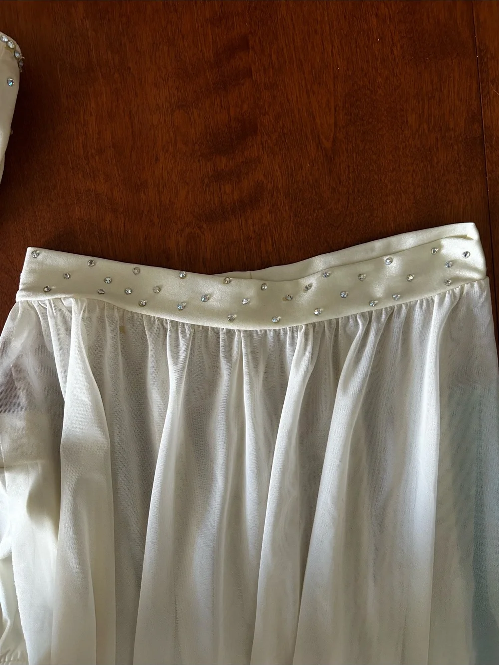 Kelle Ivory Open Hearts leotard with mesh skirt